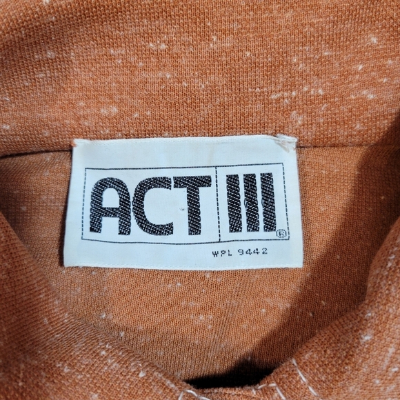 Act III: Women's Small Vintage Western Burnt Orange Button down Shirt Shacket - Picture 7 of 9
